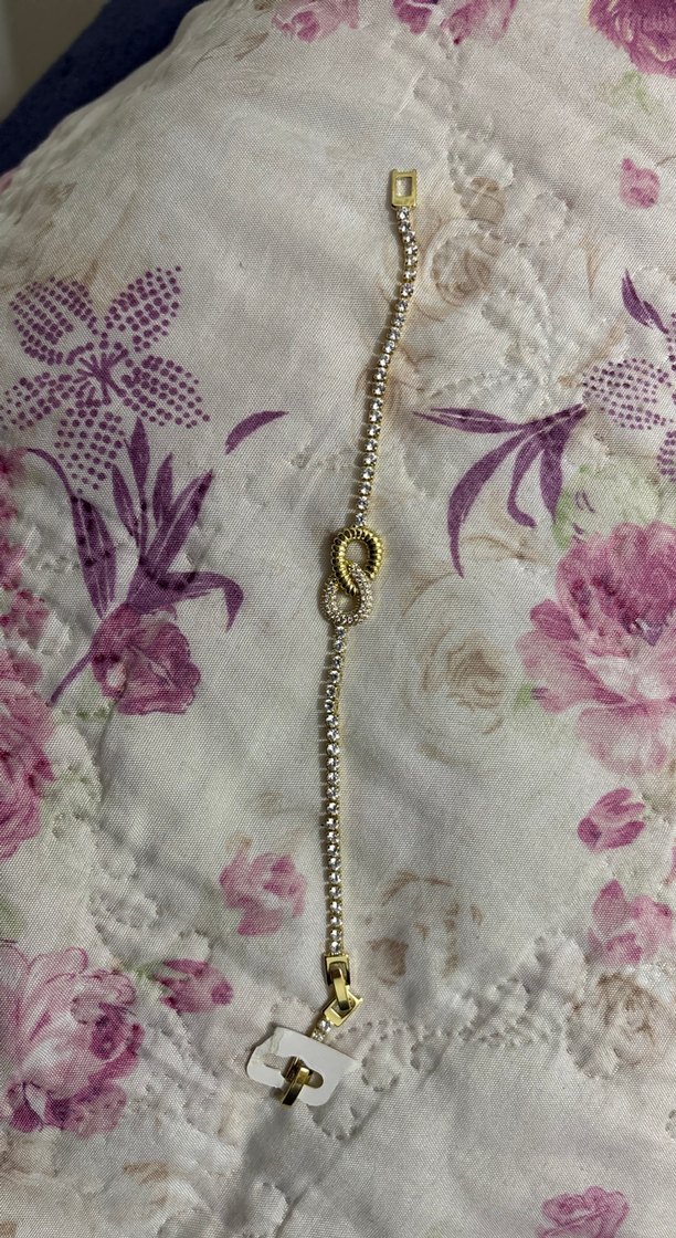 Altın Renkli Zincir Detaylı Yılan Desenli Bileklik - Görsel 2