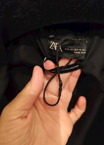 Siyah Peluş Yüksek Yakalı Kadın Mont - Görsel 4