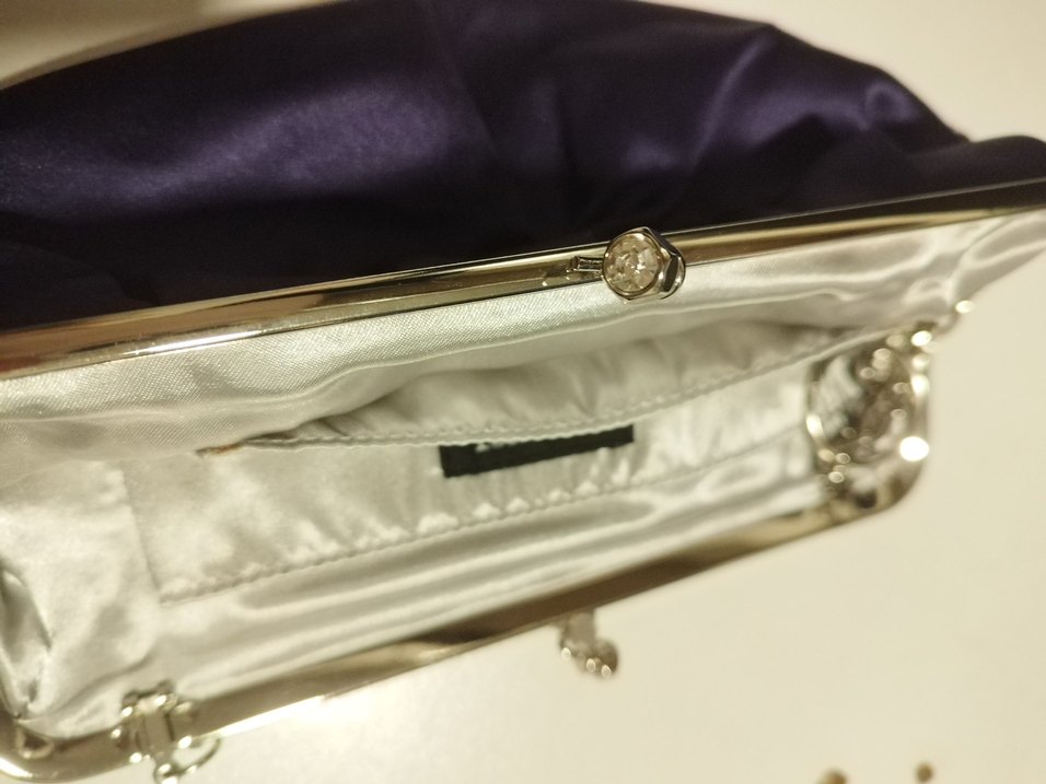 Zincir Detaylı Mor Saten Kadın Portföy Çanta - Görsel 5