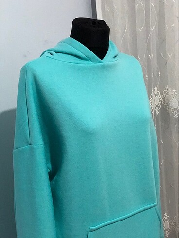 38 Beden turkuaz Renk Oversize sweatshirt ???????????