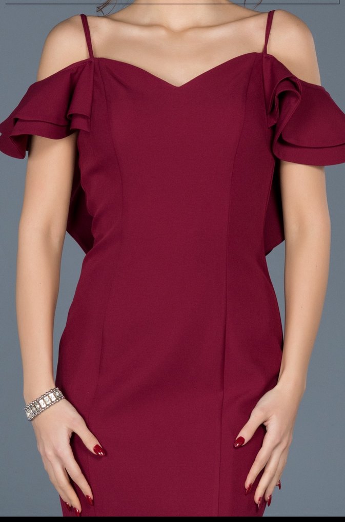 Bordo abiye - Görsel 3