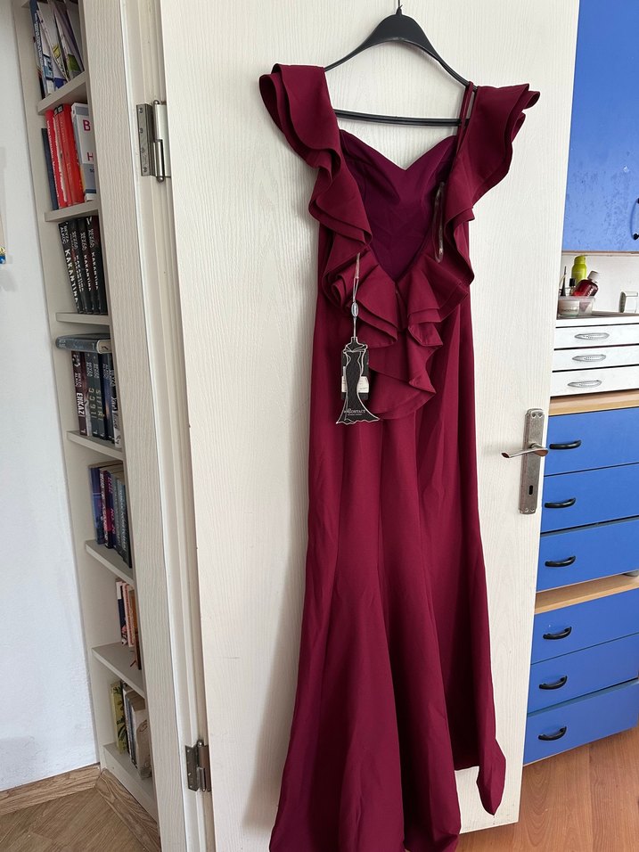 Bordo abiye - Görsel 5