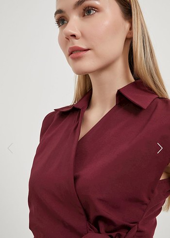 Armalife Yanı Bağlama Kolsuz Kruvaze Bluz - Görsel 5