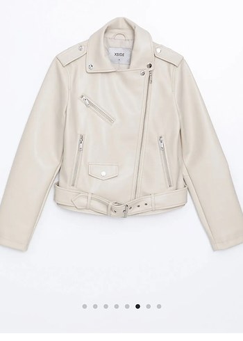 LCW Vision Kadın Ekru Deri Görünümlü Ceket - Görsel 2