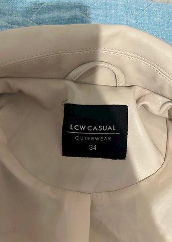 LCW Vision Kadın Ekru Deri Görünümlü Ceket - Görsel 8
