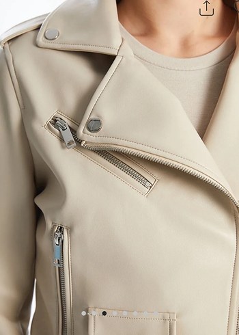 LCW Vision Kadın Ekru Deri Görünümlü Ceket - Görsel 11