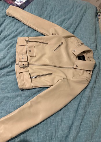 LCW Vision Kadın Ekru Deri Görünümlü Ceket - Görsel 3