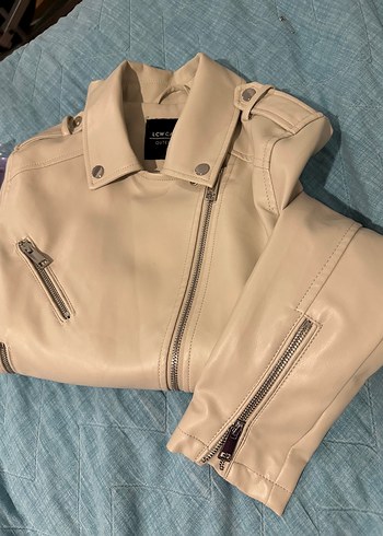 LCW Vision Kadın Ekru Deri Görünümlü Ceket - Görsel 5