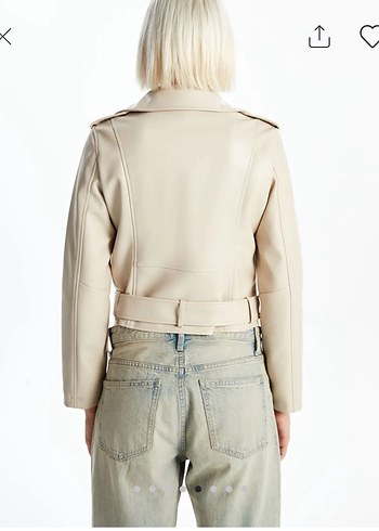LCW Vision Kadın Ekru Deri Görünümlü Ceket - Görsel 10