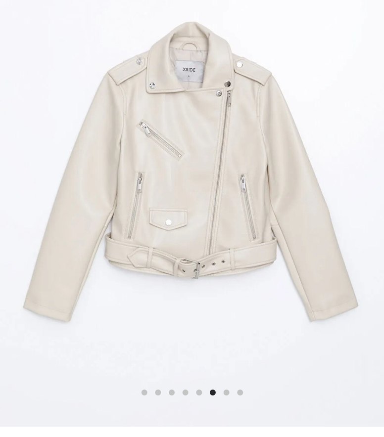 LCW Vision Kadın Ekru Deri Görünümlü Ceket - Görsel 2