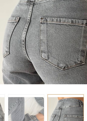 Gri Kemerli Kadın Mini Denim Pantolon - Görsel 5