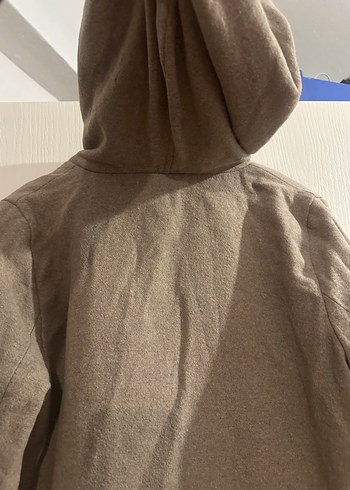 Bej Kadın Mini Yün Kaban - Görsel 7