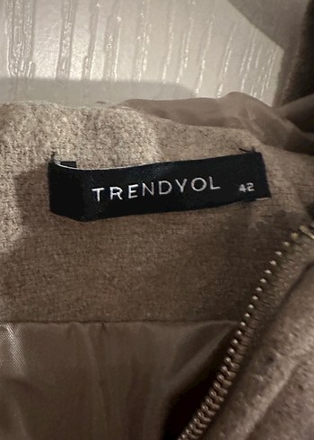 Bej Kadın Mini Yün Kaban - Görsel 5