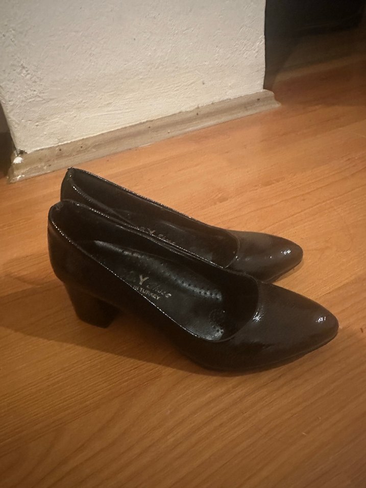 Kadın Siyah Rugan Stiletto - Görsel 5