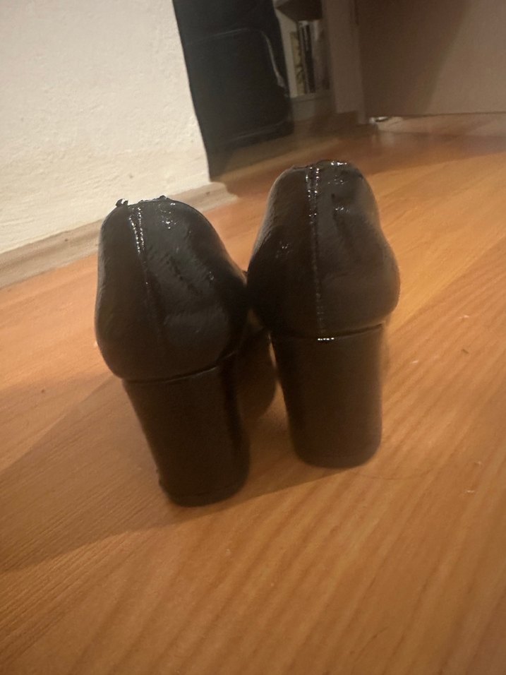 Kadın Siyah Rugan Stiletto - Görsel 4