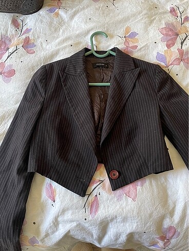 xs Beden gri Renk Crop blazer