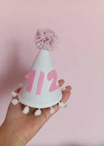 Pembe 1/2 Yarım yaş Parti Şapkası