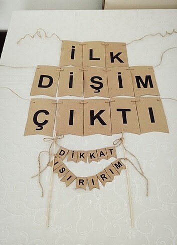 İlk Dişim Çıktı Banner ve pasta süsü