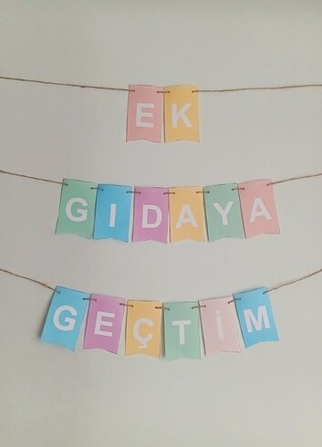 Ek Gıdaya Geçtim Yazılı Duvar Banner Flama