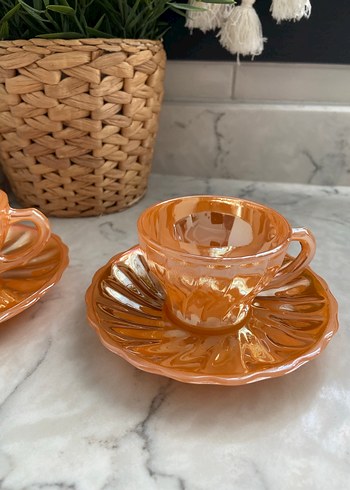 2li Antika Anchor Hocking Fincan - Görsel 2