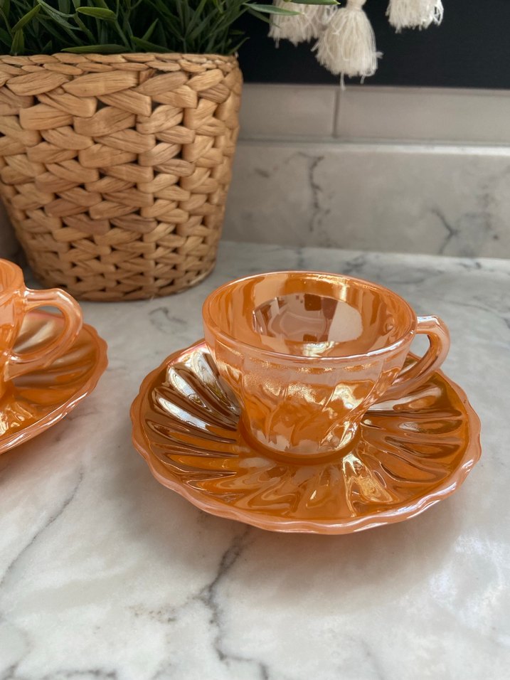 2li Antika Anchor Hocking Fincan - Görsel 2