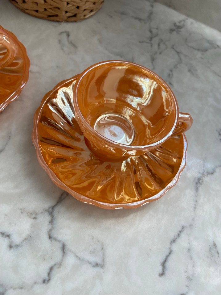 2li Antika Anchor Hocking Fincan - Görsel 3