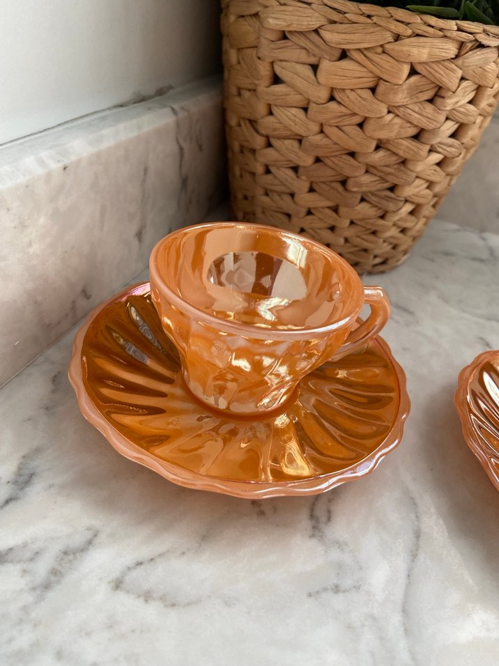 2li Antika Anchor Hocking Fincan - Görsel 4