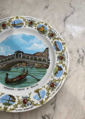 Antika İtalya Venezia Duvar Tabağı - Görsel 3