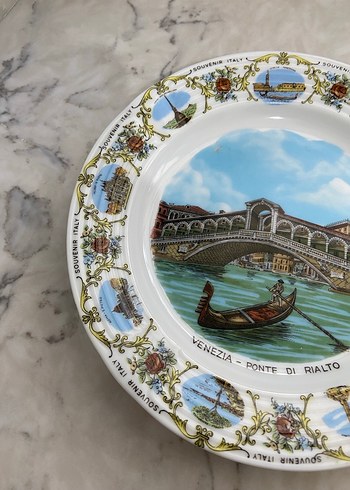 Antika İtalya Venezia Duvar Tabağı - Görsel 2