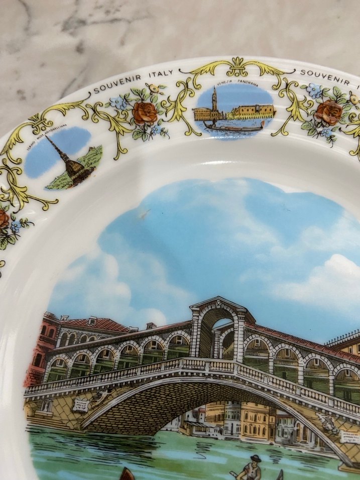 Antika İtalya Venezia Duvar Tabağı - Görsel 4