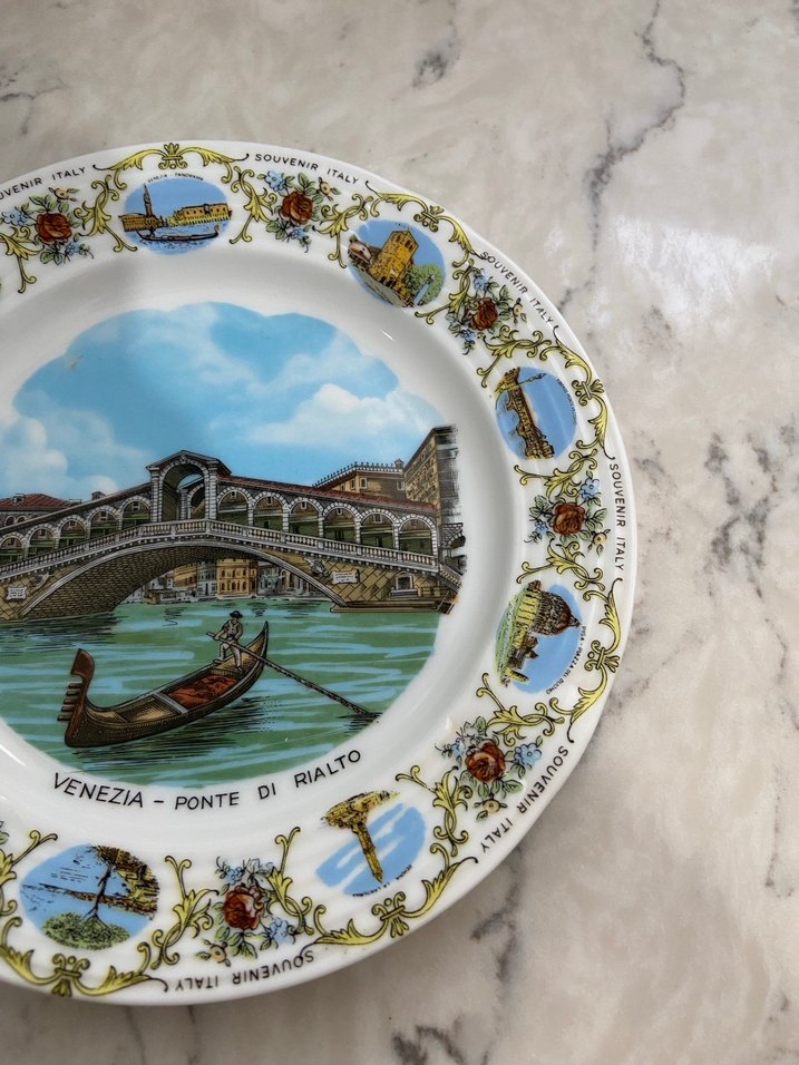 Antika İtalya Venezia Duvar Tabağı - Görsel 3