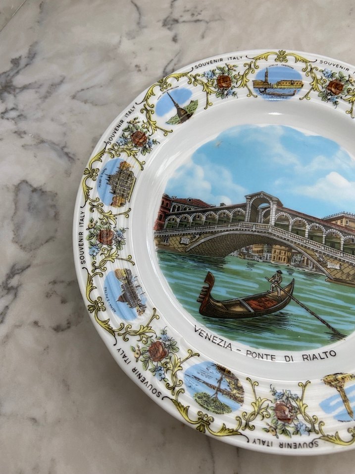 Antika İtalya Venezia Duvar Tabağı - Görsel 2