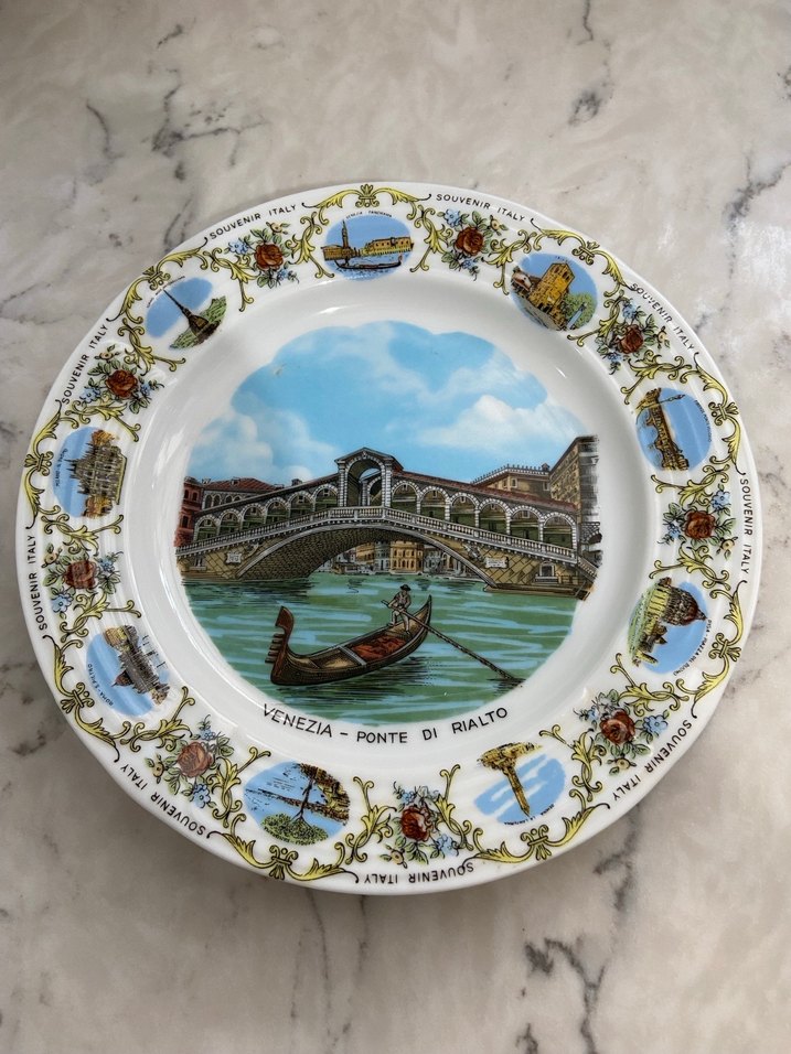 Antika İtalya Venezia Duvar Tabağı - Görsel 5