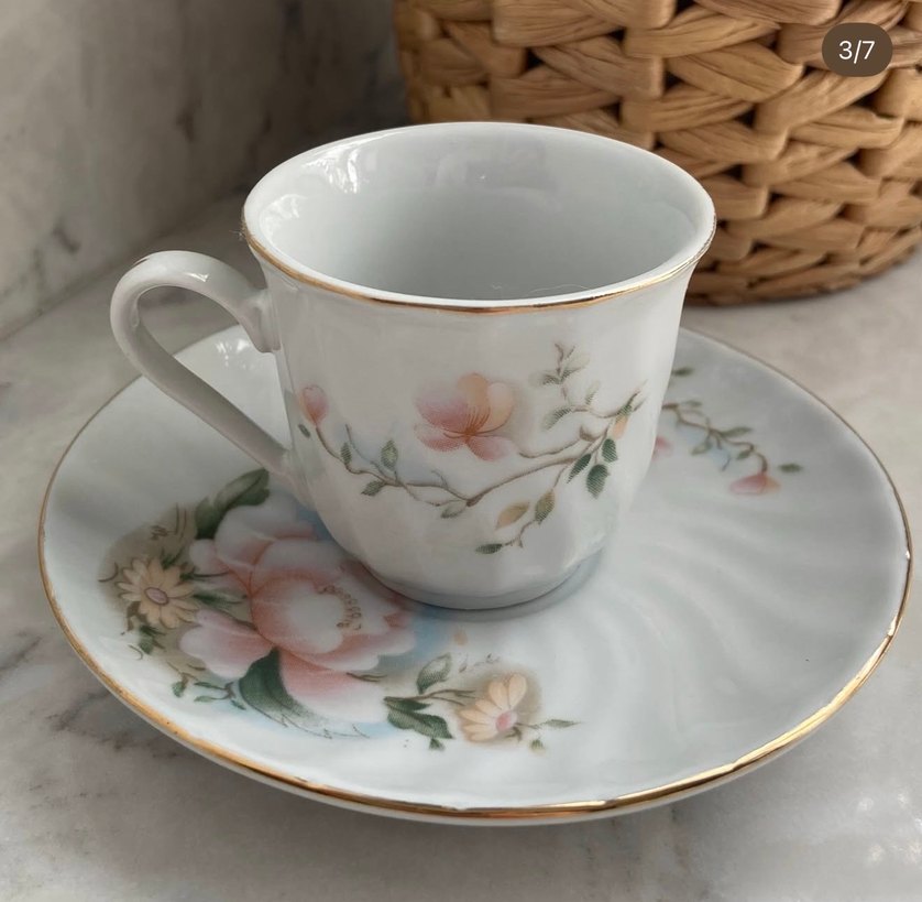 Japon Damgalı Vintage Fincan - Görsel 3