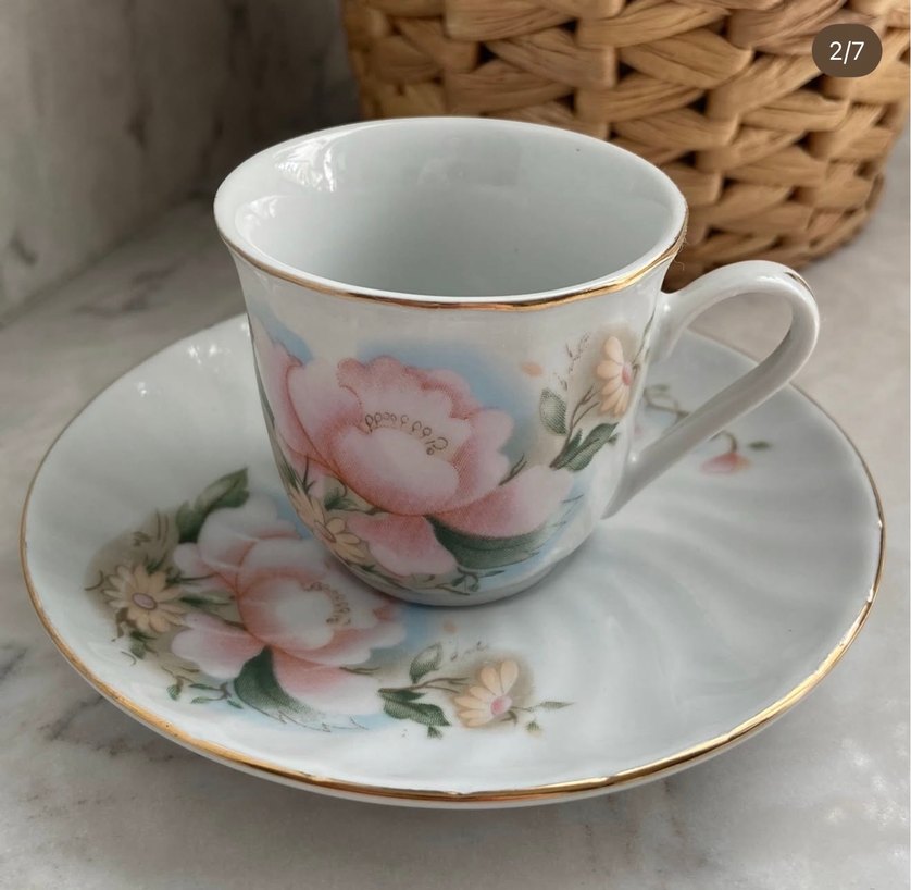 Japon Damgalı Vintage Fincan - Görsel 2