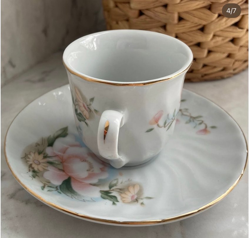 Japon Damgalı Vintage Fincan - Görsel 4