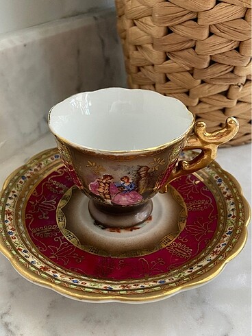 American Vintage Antika Fragonard Desen Fincan