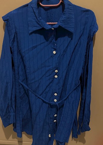 Diğer Kadın Lacivert Batik Desenli Denim Ceket