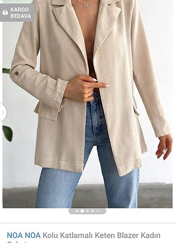 Kadın keten blazer ceket