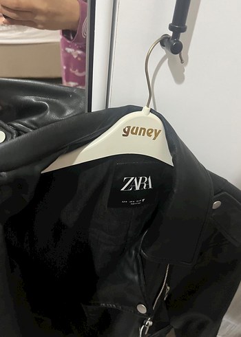 Siyah Kemerli Mini Deri Biker Ceket - Görsel 5