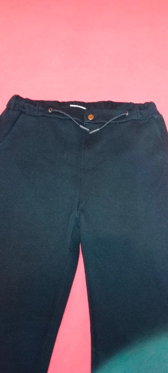 Siyah Baskılı Düğmeli Erkek Çocuk Pantolonu - Görsel 4