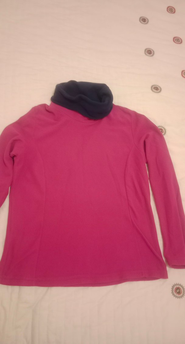 Pembe Kadın Balıkçı Yaka Sweatshirt - Görsel 4