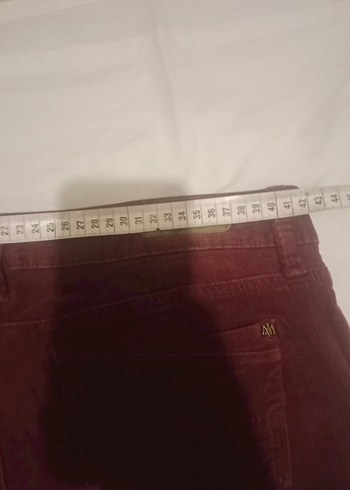 Bordo kadife Kadın Kumaş Pantolon - Görsel 5