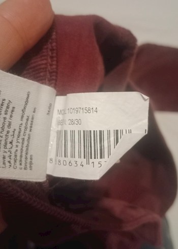 Bordo kadife Kadın Kumaş Pantolon - Görsel 7