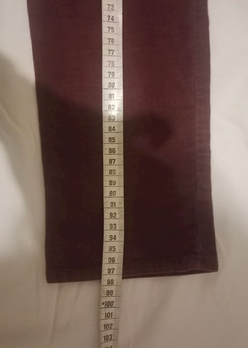 Bordo kadife Kadın Kumaş Pantolon - Görsel 3