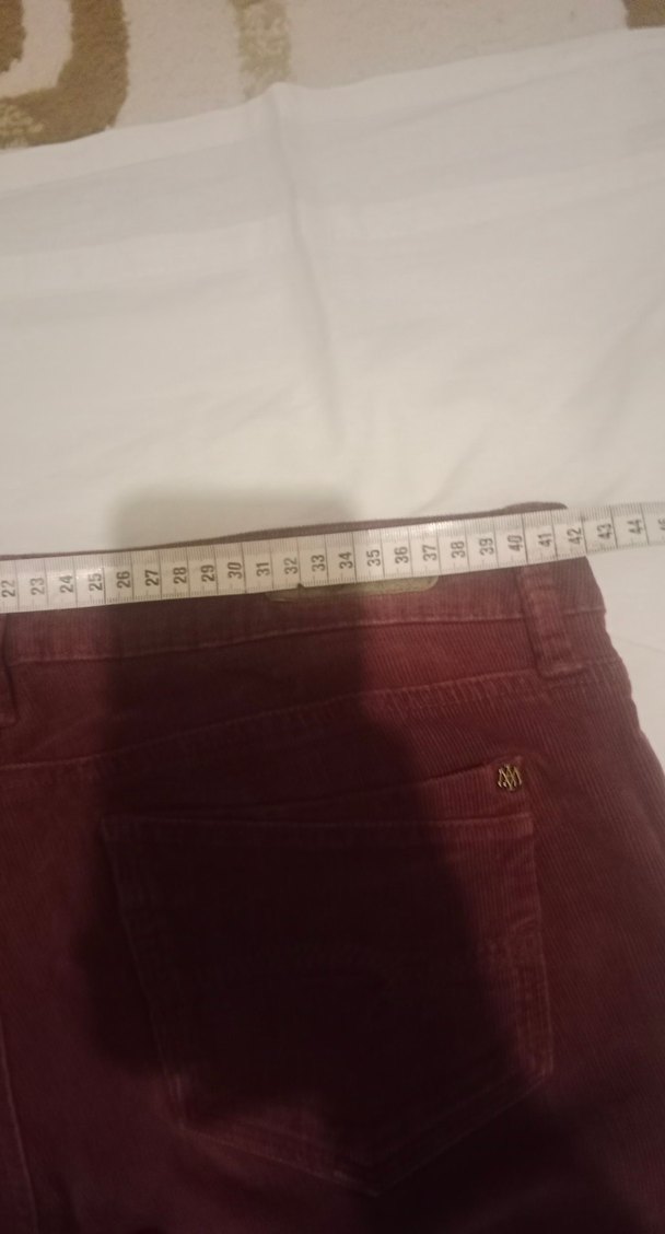 Bordo kadife Kadın Kumaş Pantolon - Görsel 5