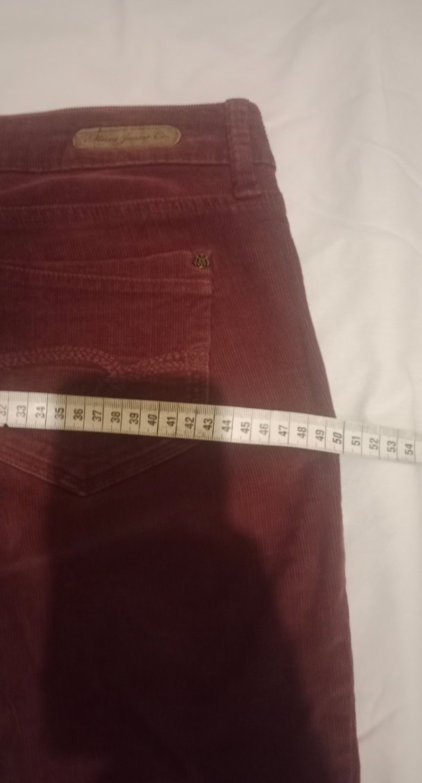 Bordo kadife Kadın Kumaş Pantolon - Görsel 4