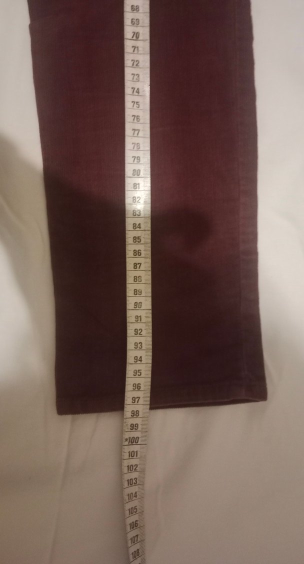 Bordo kadife Kadın Kumaş Pantolon - Görsel 3