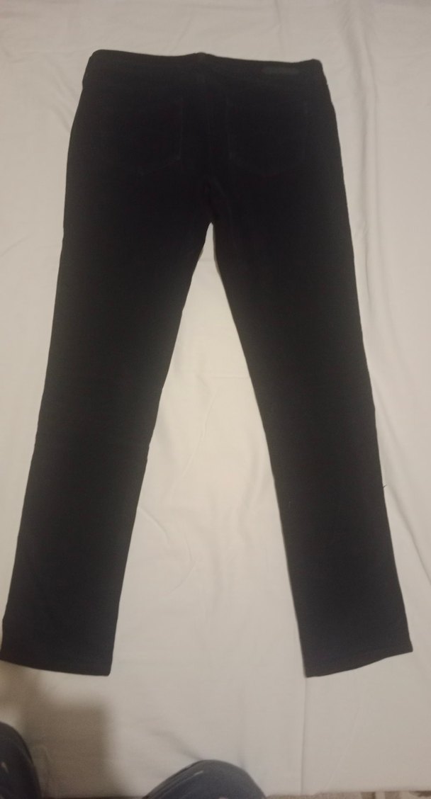 Düz Siyah Kadın Kadife Pantolon - Görsel 2