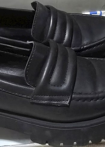 Kadın Siyah Suni Deri Platform Topuklu Loafer - Görsel 2